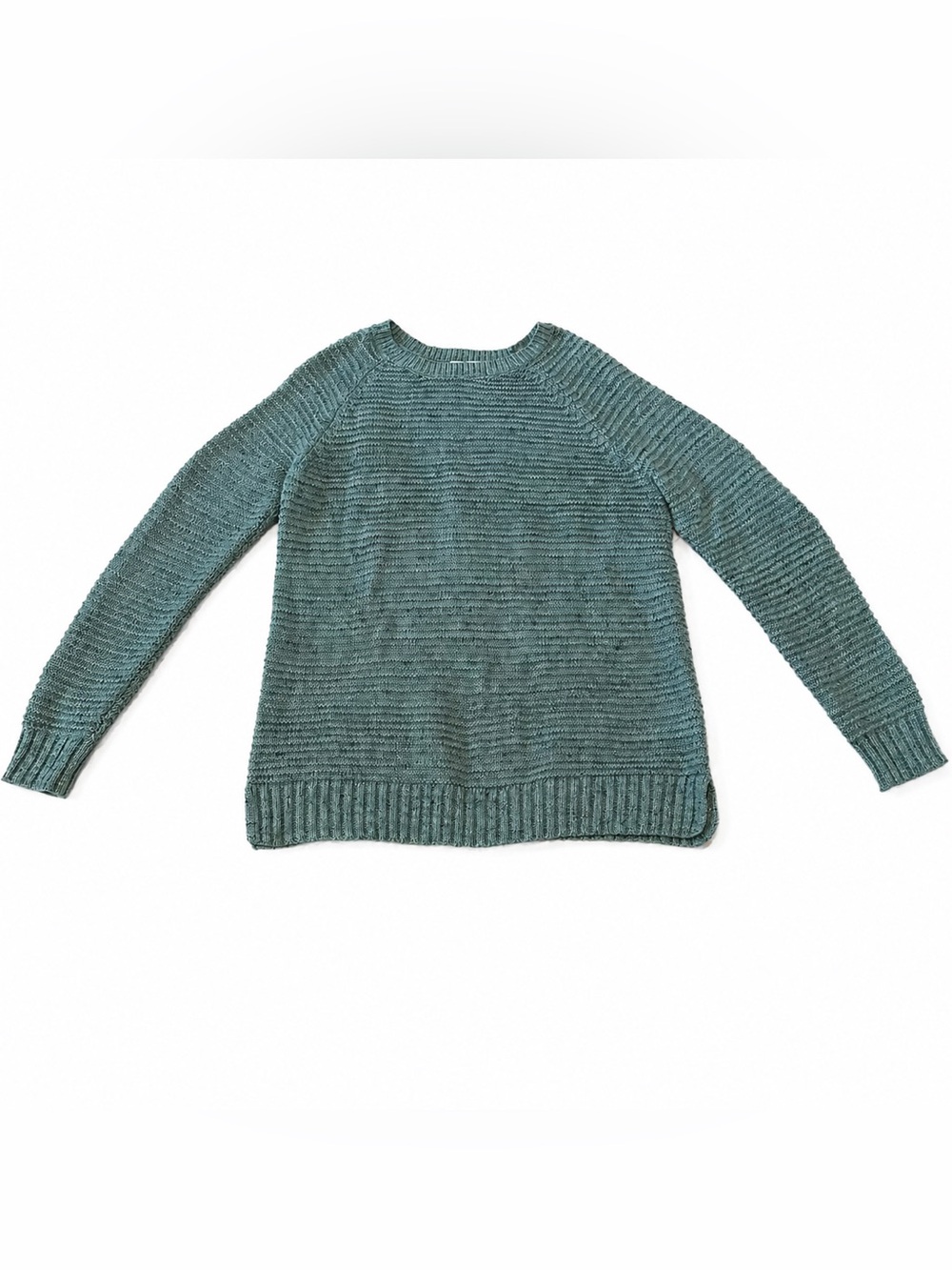 Faded Glory Women’s L 12-14 Blue Metallic Knit Crew Neck Pullover Sweater